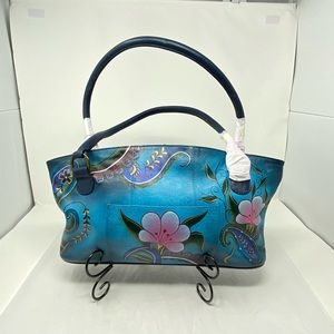 Anna by Anuschka Hand Painted Leather Wide Tote